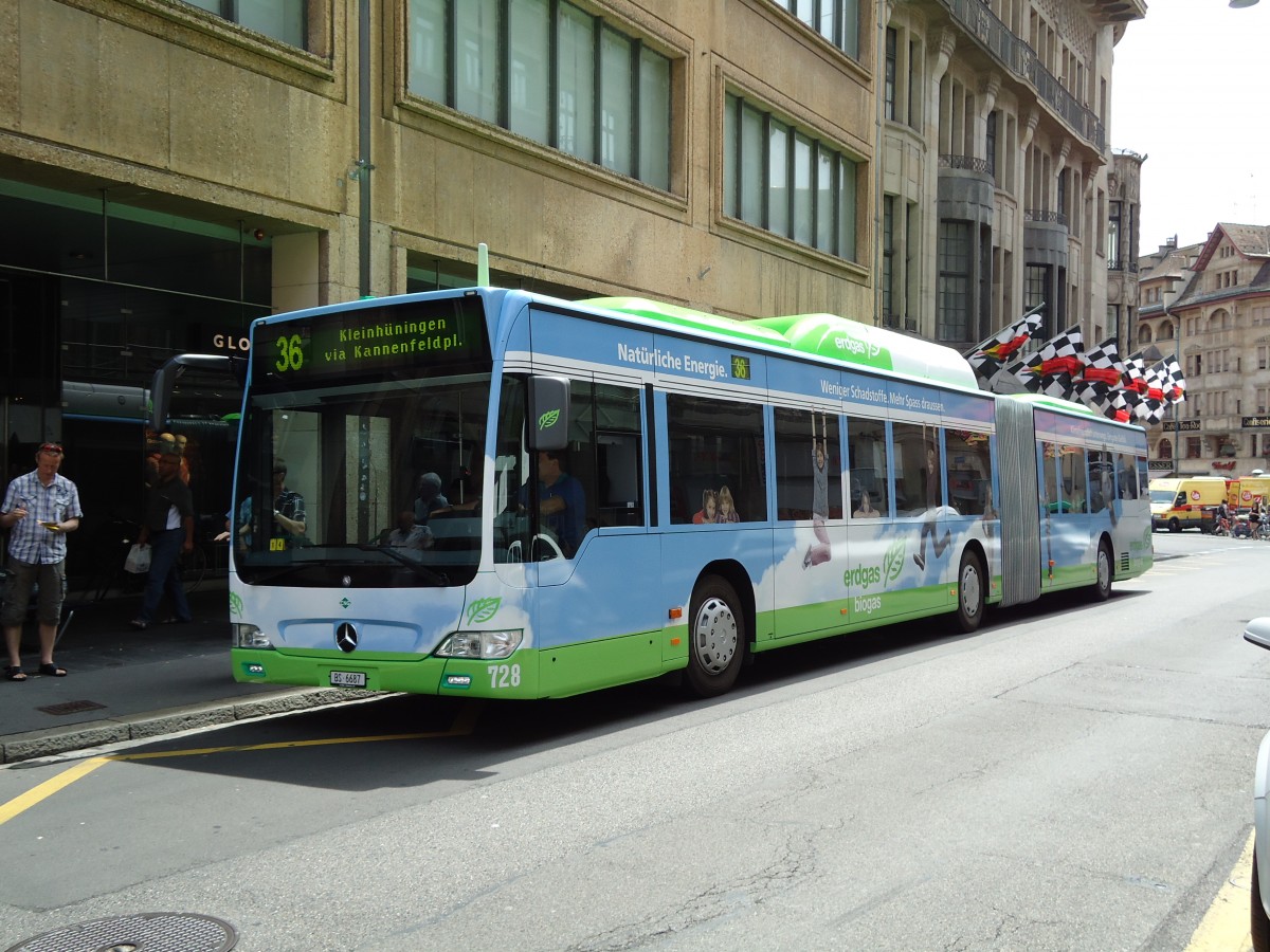 (127'663) - BVB Basel - Nr. 728/BS 6687 - Mercedes am 6. Juli 2010 in Basel, Schifflnde