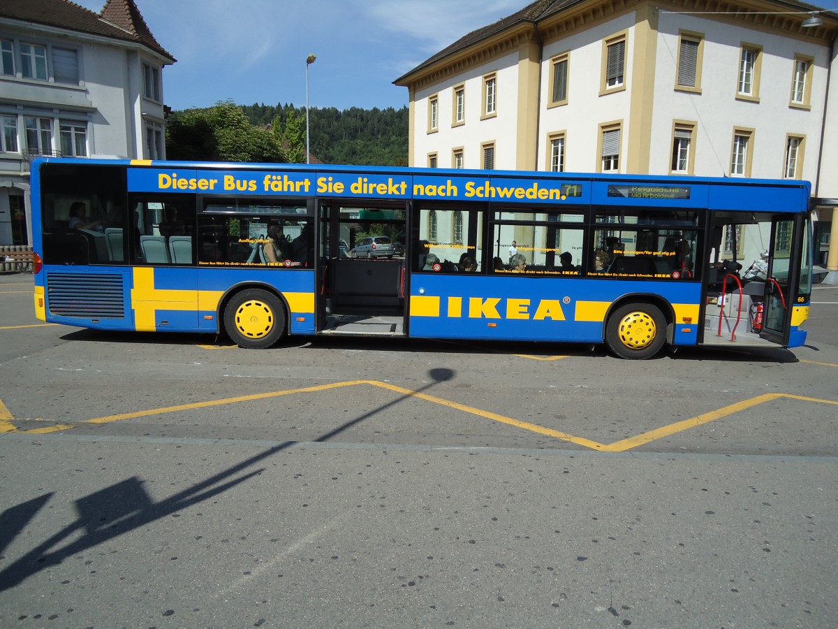 (127'712) - AAGL Liestal - Nr. 66/BL 7233 - Mercedes am 6. Juli 2010 beim Bahnhof Liestal