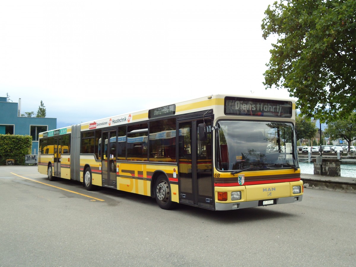 (128'015) - STI Thun - Nr. 68/BE 458'568 - MAN am 24. Juli 2010 bei der Schifflndte Thun