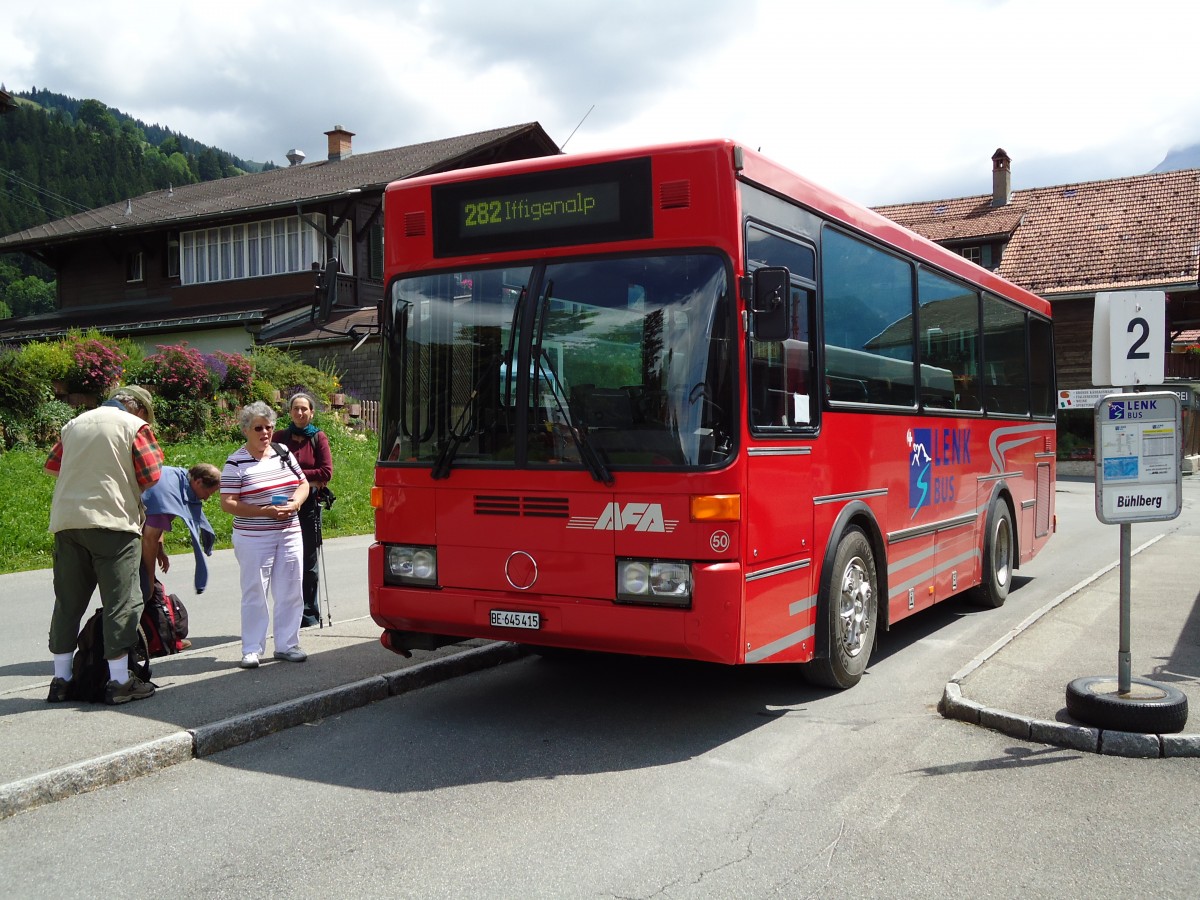 (128'054) - AFA Adelboden - Nr. 50/BE 645'415 - Vetter (ex AVG Grindelwald Nr. 21) am 25. Juli 2010 beim Bahnhof Lenk