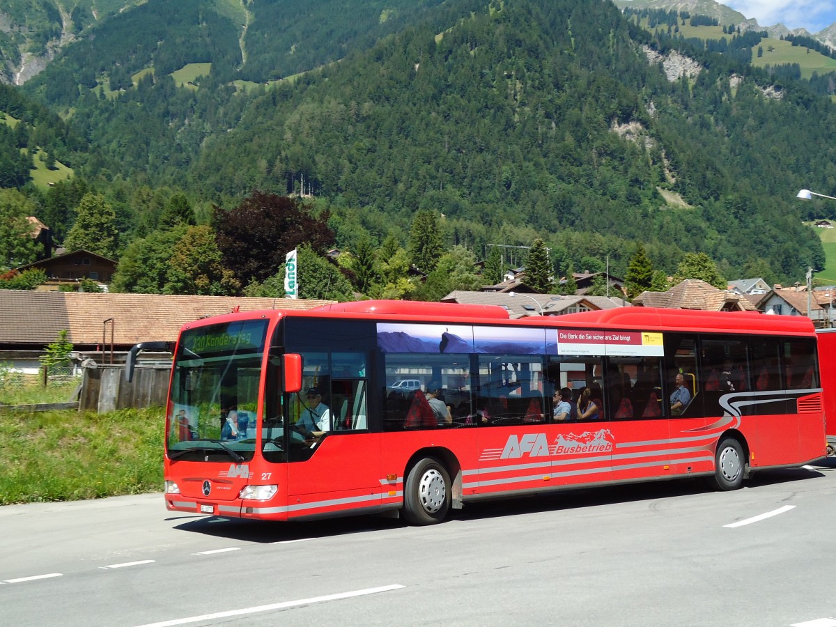 (128'164) - AFA Adelboden - Nr. 27/BE 26'773 - Mercedes am 1. August 2010 beim Bahnhof Frutigen