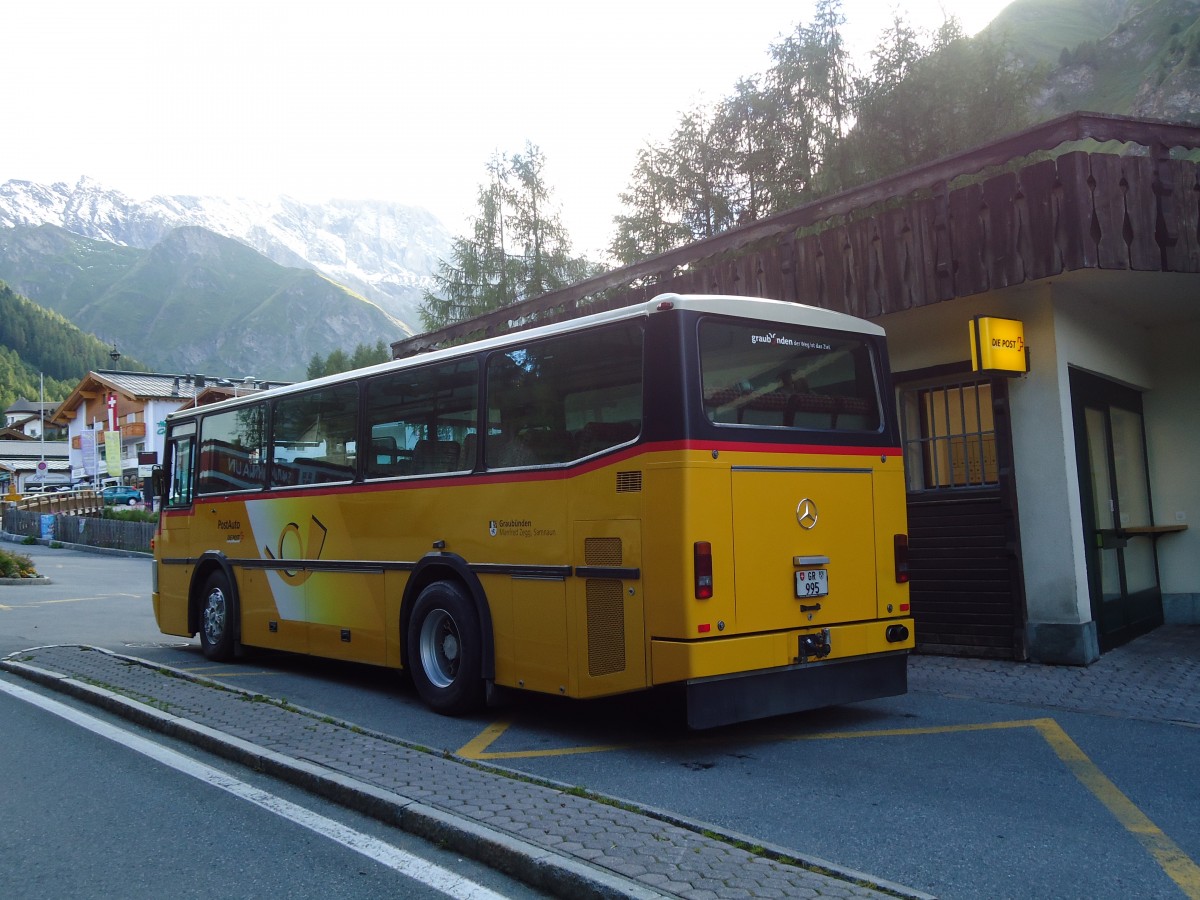 (128'302) - Zegg, Samnaun - GR 995 - Mercedes/FHS (ex PostAuto Graubnden; ex P 23'325) am 7. August 2010 in Samnaun, Post