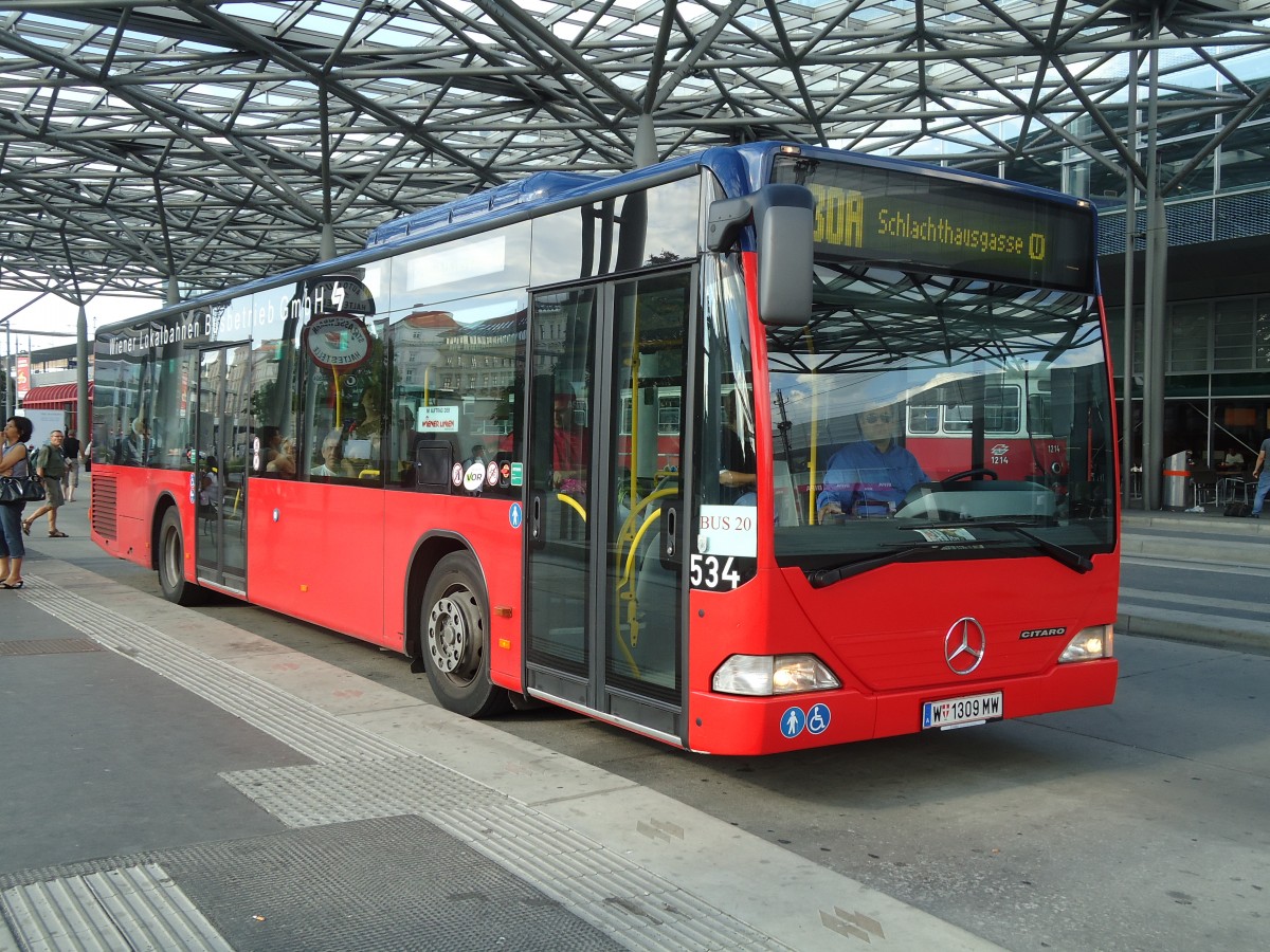 (128'426) - Wiener Lokalbahn - Nr. 534/W 1309 MW - Mercedes am 9. August 2010 in Wien, Praterstern