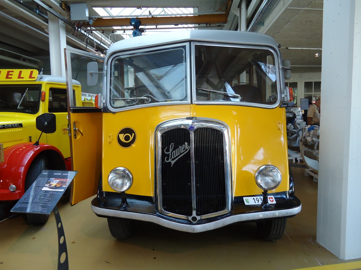 (128'818) - Oldtimer Club Saurer, Arbon - Saurer/R&Streun (ex Geiger, Adelboden Nr. 2) am 21. August 2010 in Arbon, Saurermuseum