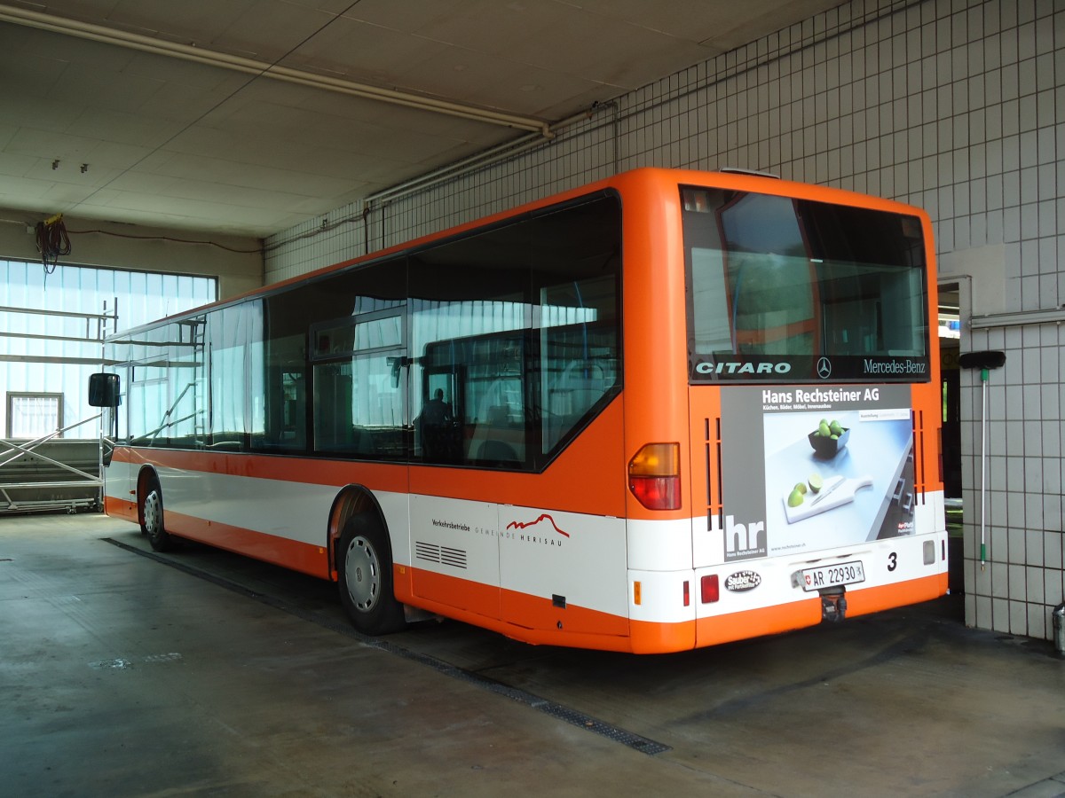 (128'879) - VBH Herisau - Nr. 3/AR 22'930 - Mercedes am 21. August 2010 in Gossau, Depot Regiobus