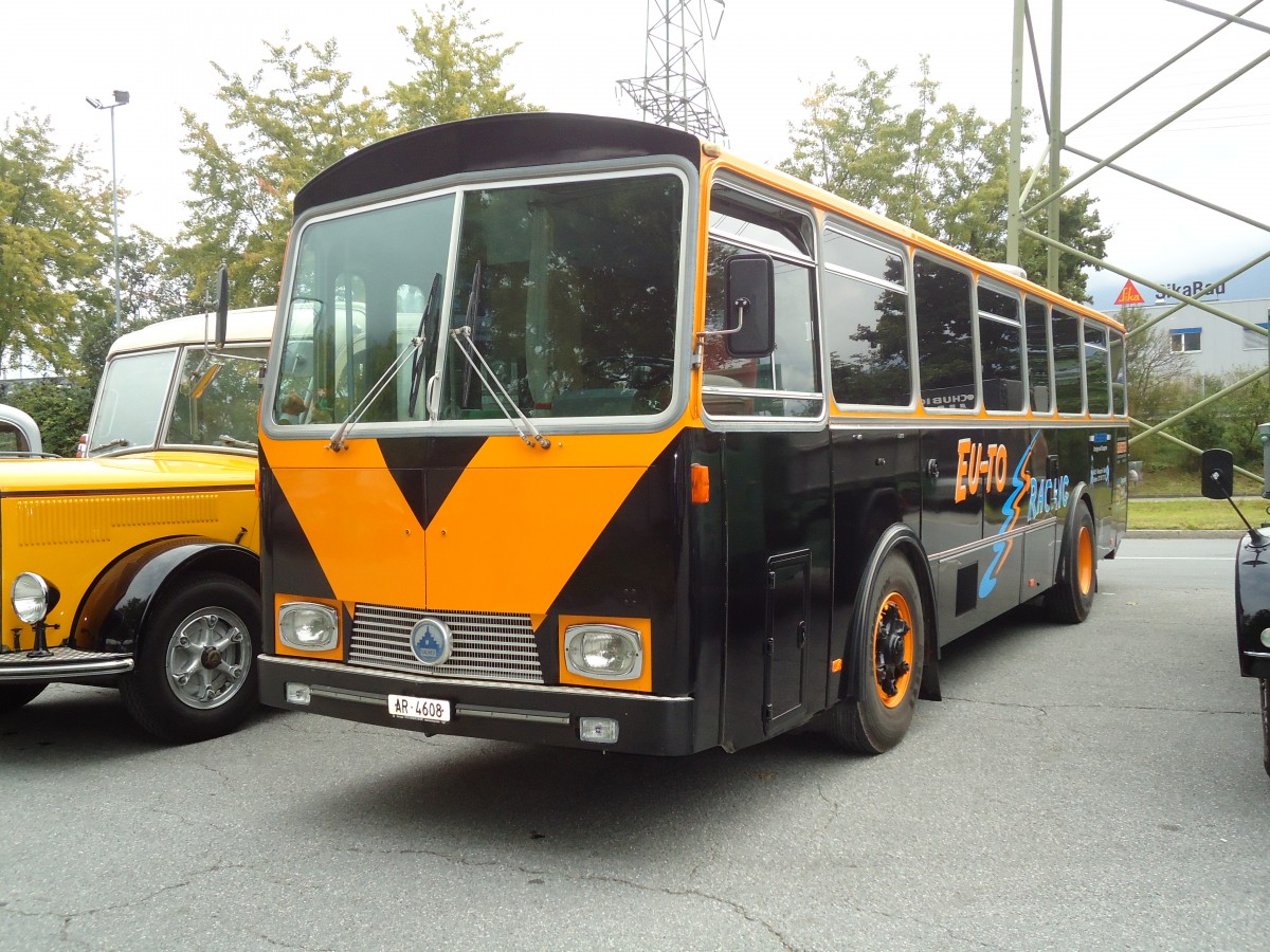 (129'828) - Eugster, Wienacht-Tobel - AR 4608 - Saurer/Tscher (ex Rohrer, Reitnau; ex Kistler, Reichenburg; ex P 24'614) am 18. September 2010 in Chur, Obere Au