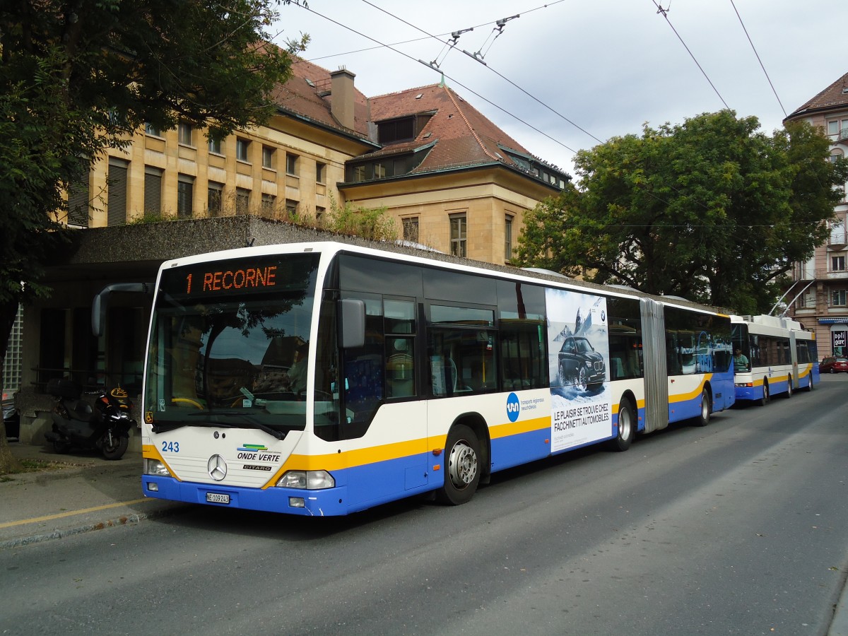 (130'173) - TC La Chaux-de-Fonds - Nr. 243/NE 109'243 - Mercedes am 4. oktober 2010 beim Bahnhof La Chaux-de-Fonds