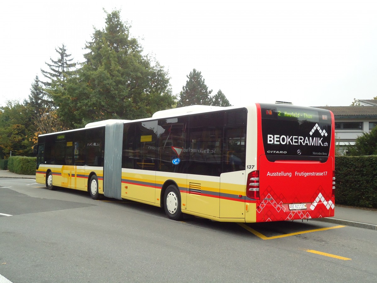 (130'387) - STI Thun - Nr. 137/BE 801'137 - Mercedes am 12. Oktober 2010 in Thun, Schorenfriedhof