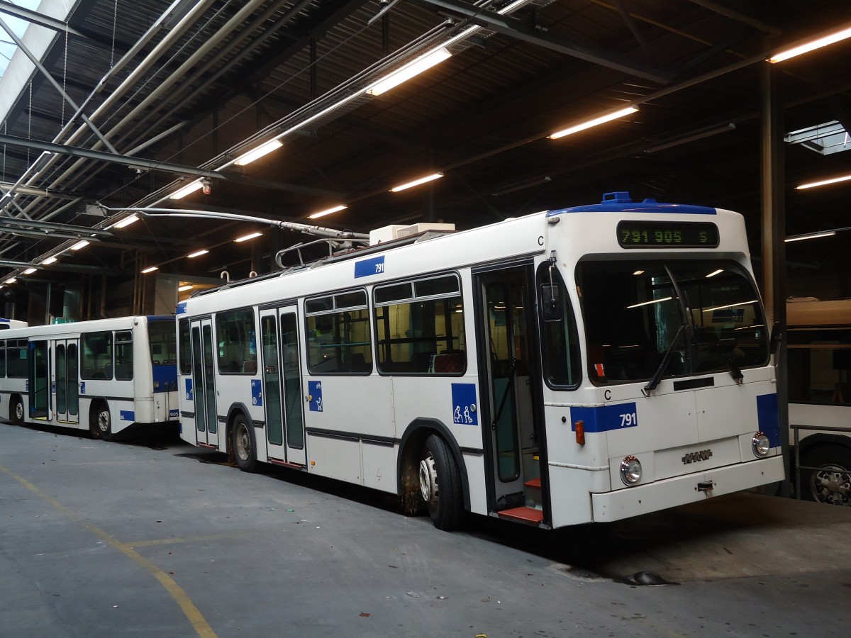 (130'900) - TL Lausanne - Nr. 791 - NAW/Lauber Trolleybus am 13. November 2010 in Lausanne, Dpt Prlaz