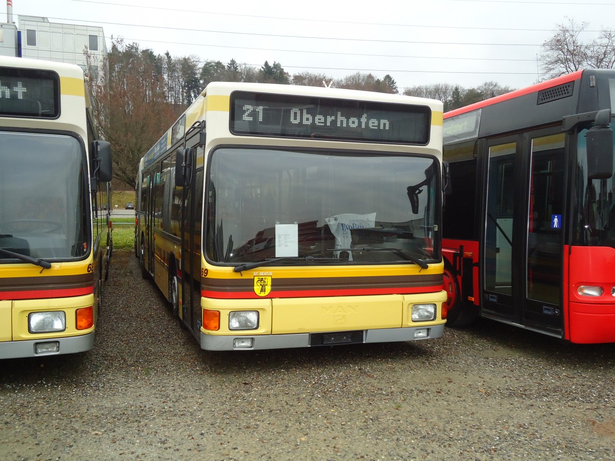 (131'021) - STI Thun - Nr. 69 - MAN am 17. November 2010 in Kloten, EvoBus