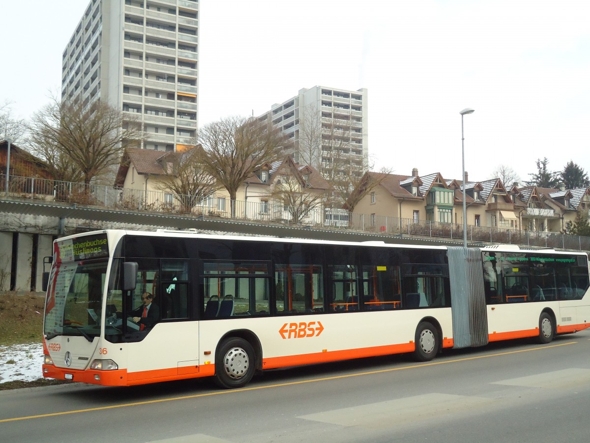 (132'430) - RBS Worblaufen - Nr. 36/BE 555'036 - Mercedes am 24. Januar 2011 beim Bahnhof Worblaufen