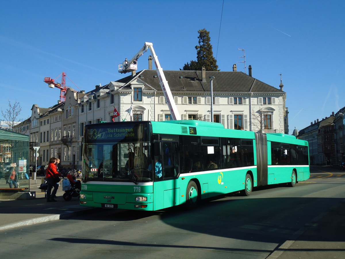 (132'559) - BVB Basel - Nr. 779/BS 3279 - MAN am 7. Februar 2011 in Basel, Wettsteinplatz