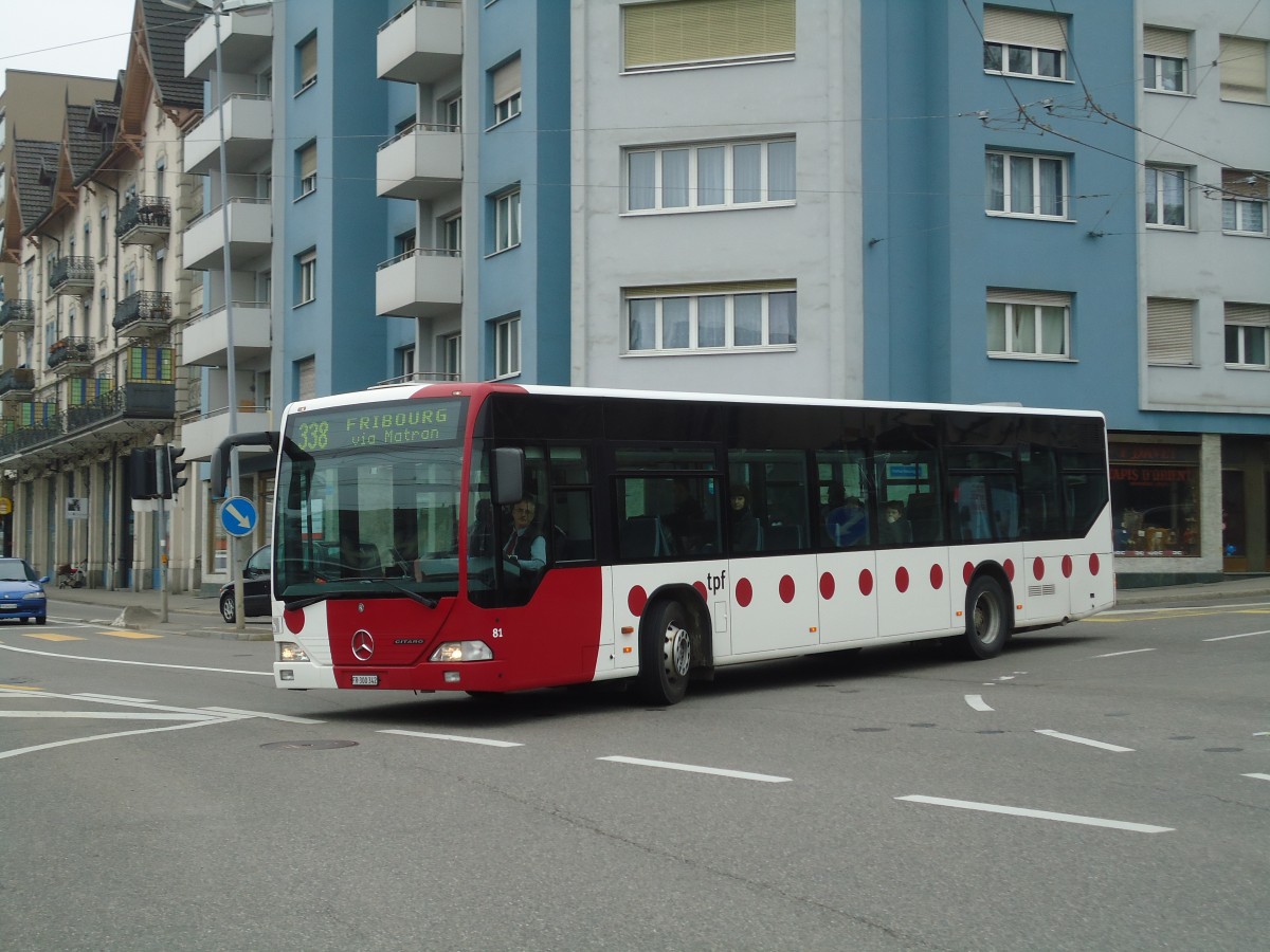 (132'699) - TPF Fribourg - Nr. 81/FR 300'342 - Mercedes am 7. Mrz 2011 in Fribourg, Avenue Beauregard