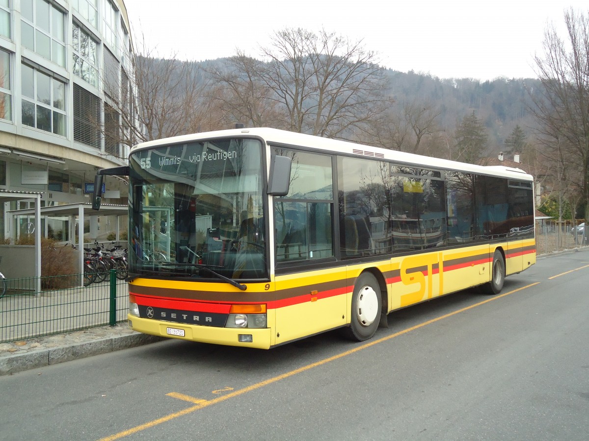 (133'072) - STI Thun - Nr. 9/BE 36'720 - Setra (ex AvH Heimenschwand Nr. 9) am 13. Mrz 2011 bei der Schifflndte Thun