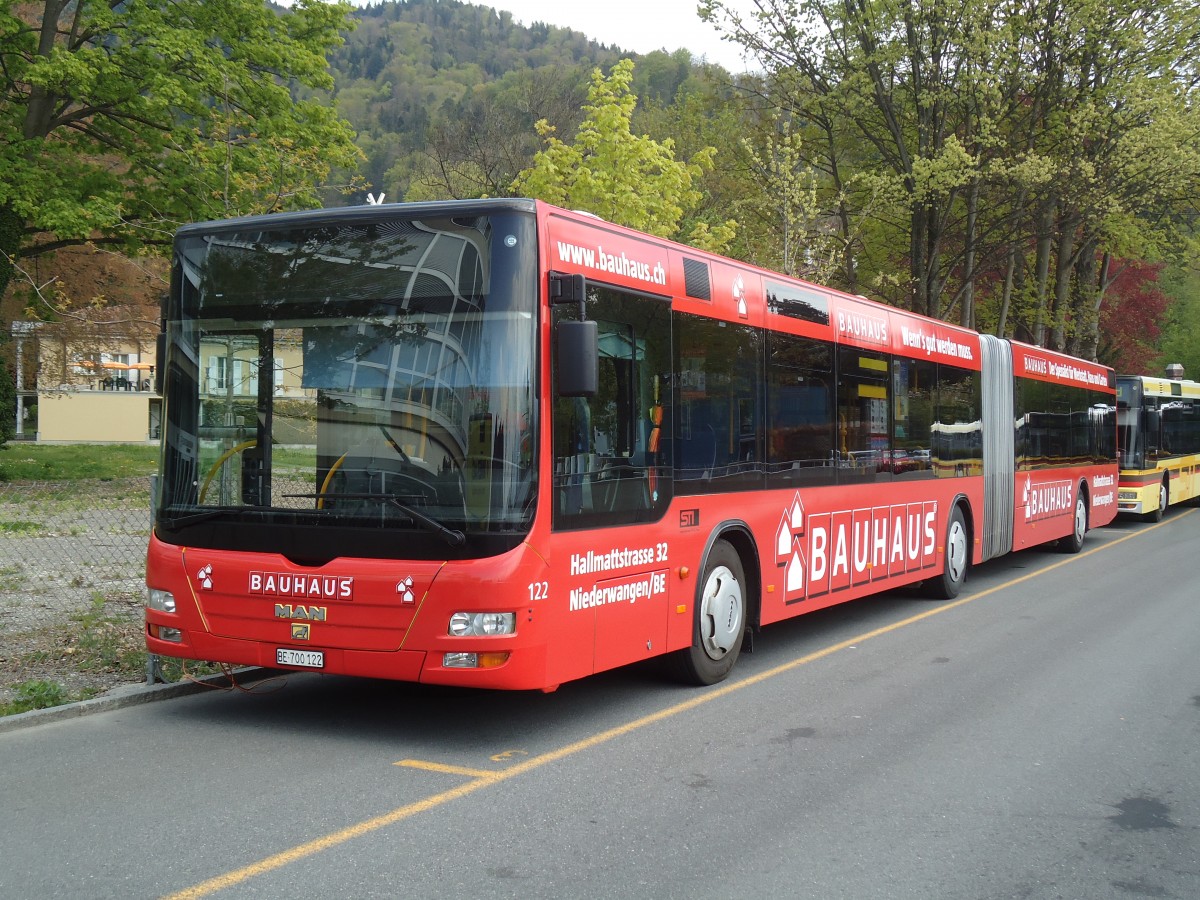 (133'342) - STI Thun - Nr. 122/BE 700'122 - MAN am 18. April 2011 bei der Schifflndte Thun