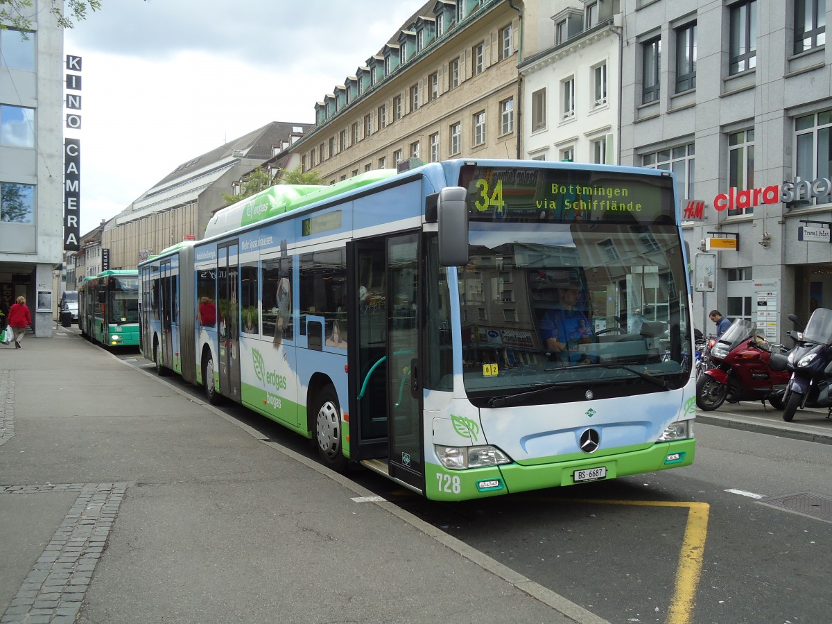 (133'720) - BVB Basel - Nr. 728/BS 6687 - Mercedes am 16. Mai 2011 in Basel, Claraplatz