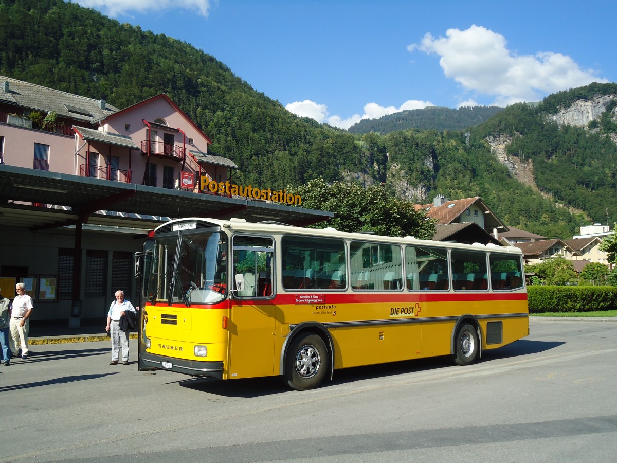 (134'809) - AVG Meiringen - Nr. 74/BE 607'481 - Saurer/R&J (ex P 24'357) am 3. Juli 2011 in Meiringen, Postautostation