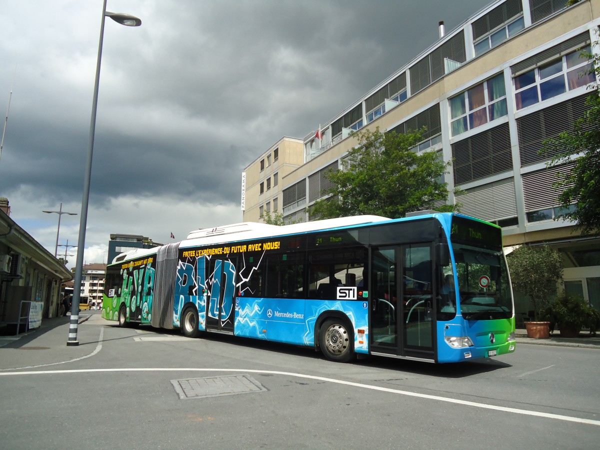 (135'196) - STI Thun (Testbus) - BS 59'327 - Mercedes am 22. Juli 2011 beim Bahnhof Thun