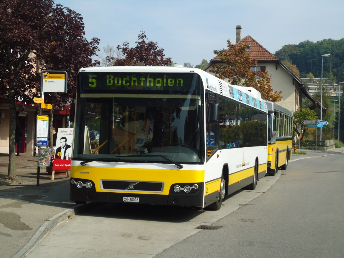 (136'097) - VBSH Schaffhausen - Nr. 26/SH 38'026 - Volvo am 25. September 2011 in Schaffhausen, Herblingen Post