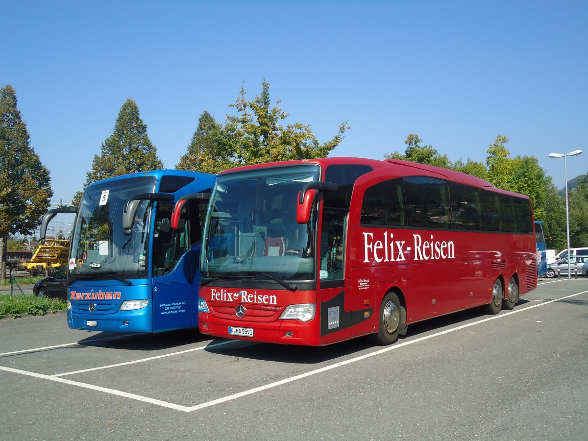 (136'242) - Aus Deutschland: Felix-Reisen, Kln - Nr. 3/K-MA 5591 - Mercedes am 28. September 2011 in Thun, Seestrasse