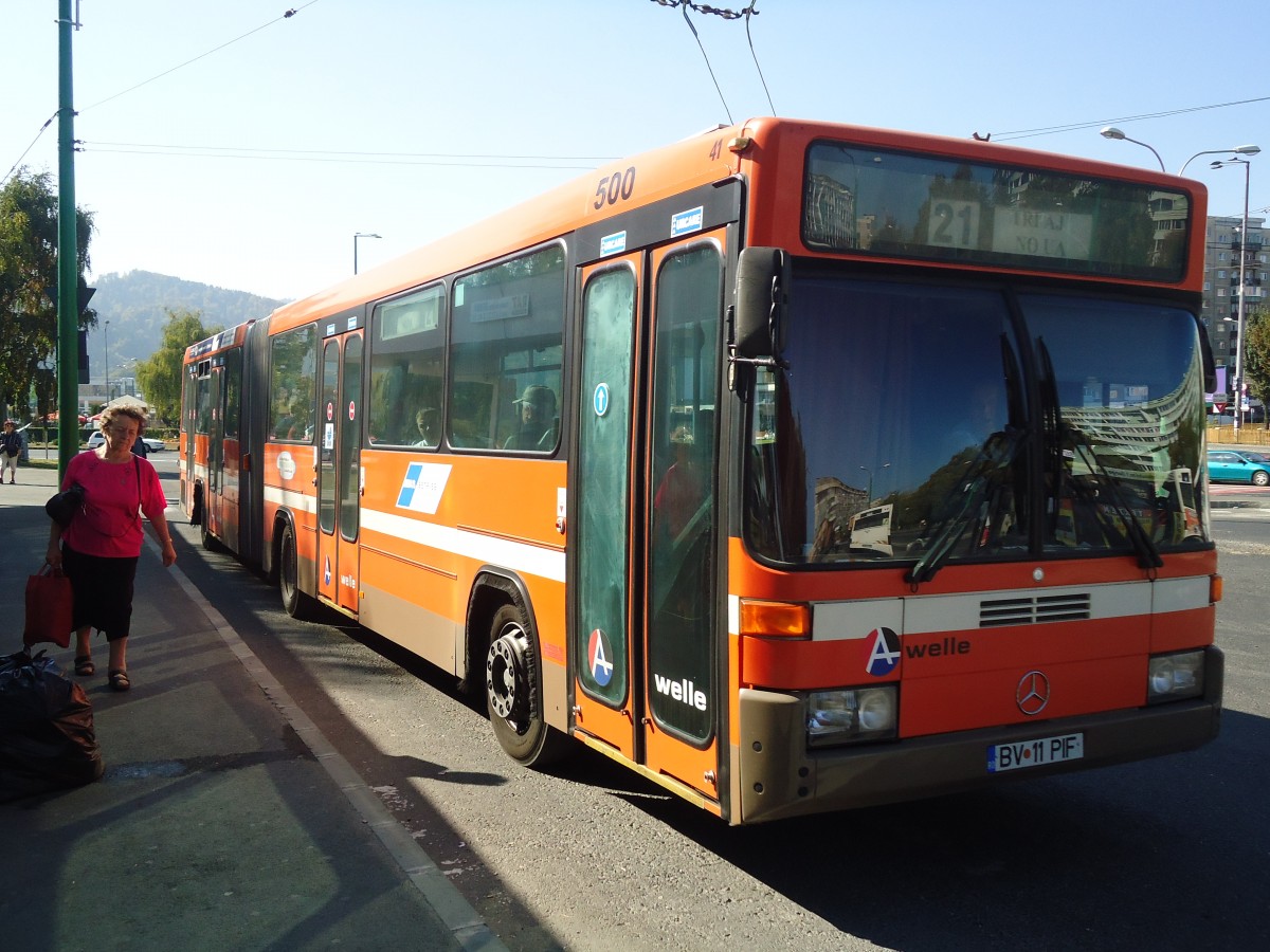 (136'465) - RAT Brasov - Nr. 500/BV 11 PIF - Mercedes/Hess (ex BOGG Wangen b.O./CH Nr. 41; ex SOO Olten Nr. 41) am 5. Oktober 2011 in Brasov, Saturn