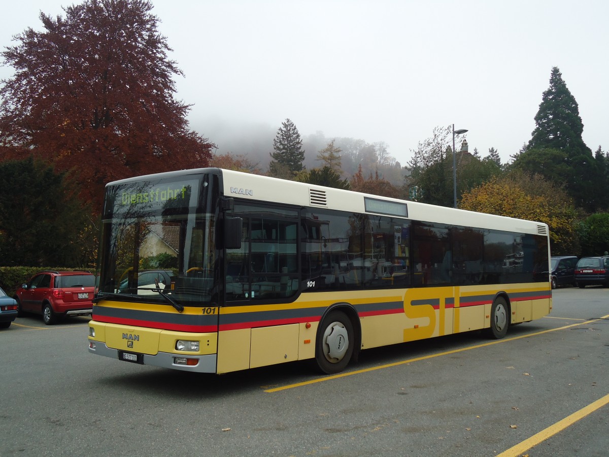 (136'718) - STI Thun - Nr. 101/BE 577'101 - MAN am 11. November 2011 bei der Schifflndte Thun