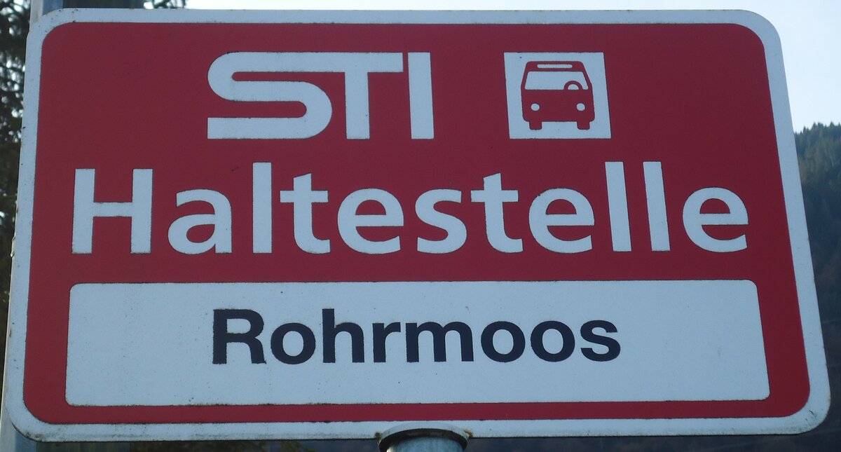 (136'838) - STI-Haltestellenschild - Pohlern, Rohrmoos - am 22. November 2011