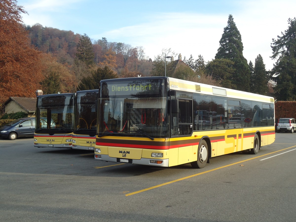 (137'065) - STI Thun - Nr. 77/BE 274'177 - MAN am 28. November 2011 bei der Schifflndte Thun