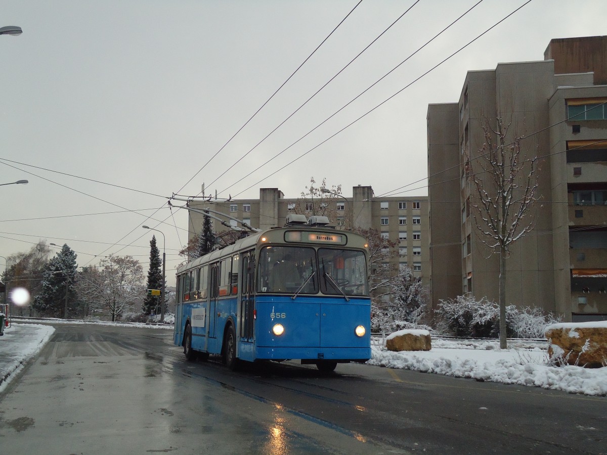 (137'291) - TL Lausanne (Rtrobus) - Nr. 656 - FBW/Eggli Trolleybus am 18. Dezember 2011 in Lausanne, Praz-Schaud