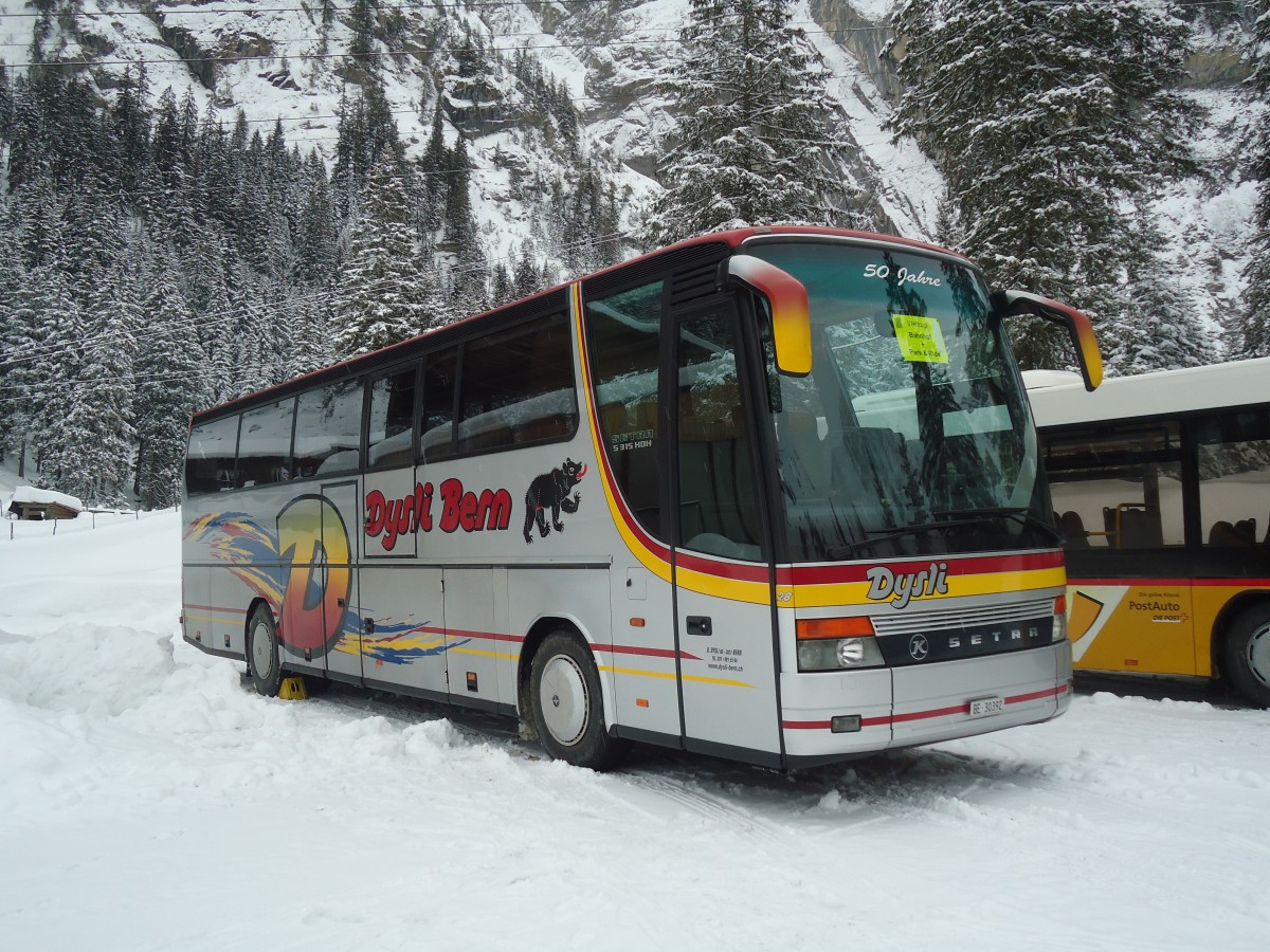 (137'509) - Dysli, Bern - Nr. 28/BE 30'392 - Setra am 7. Januar 2012 in Adelboden, Unter dem Birg