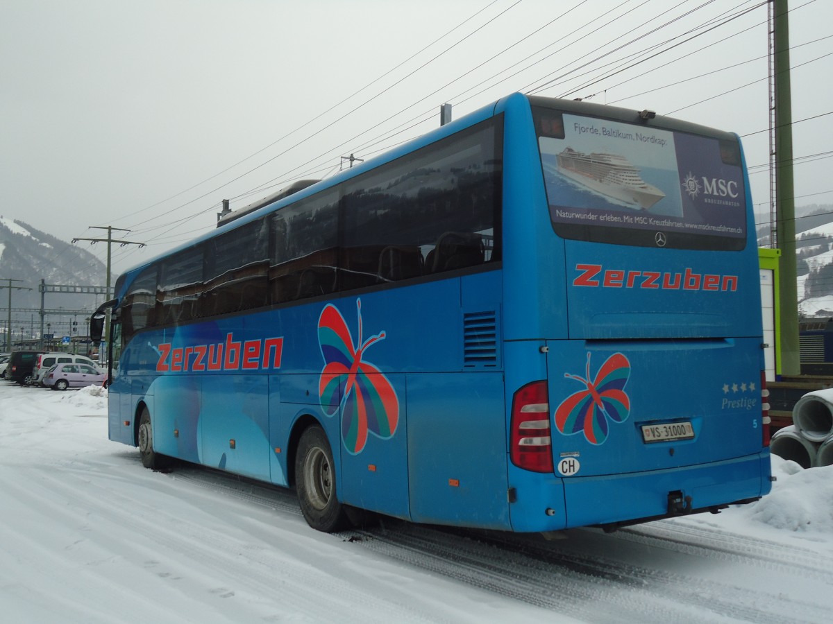 (137'559) - Zerzuben, Visp-Eyholz - Nr. 5/VS 31'000 - Mercedes am 7. Januar 2012 beim Bahnhof Frutigen