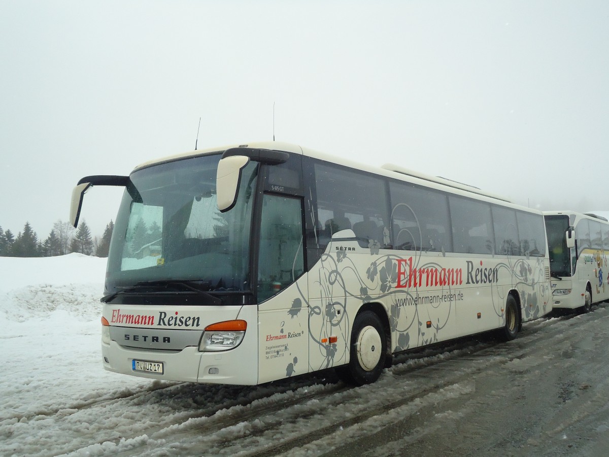 (137'623) - Aus Deutschland: Ehrmann, Bad Wurzach - RV-UZ 17 - Setra am 22. Januar 2012 in Egg, Schetteregg