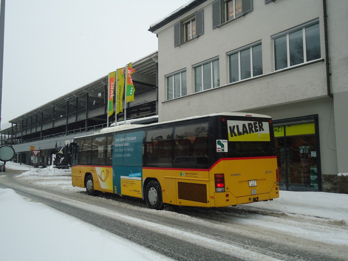 (137'691) - Casutt, Gossau - SG 4693 - Volvo am 15. Februar 2012 beim Bahnhof Herisau