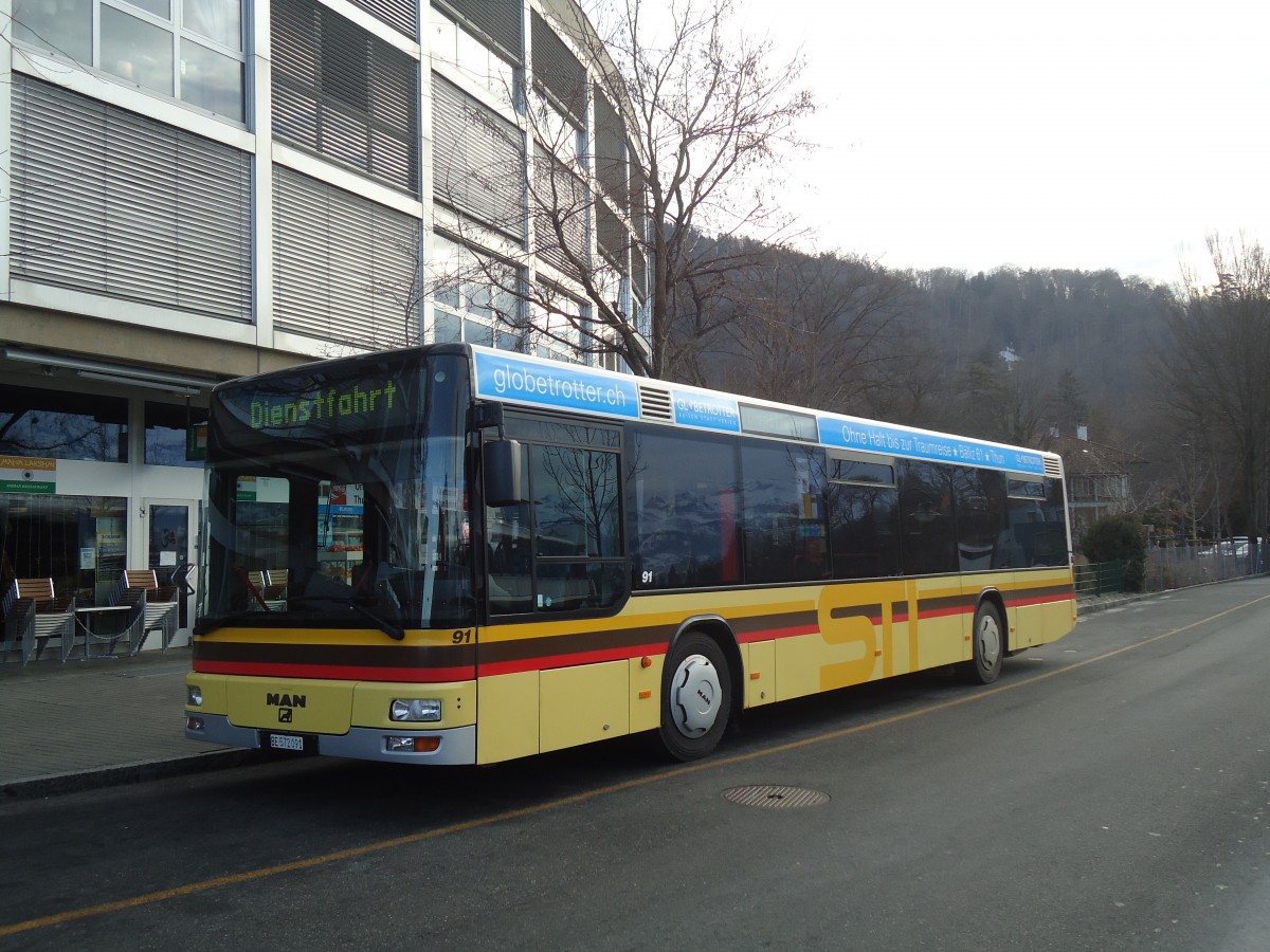 (137'828) - STI Thun - Nr. 91/BE 572'091 - MAN am 25. Februar 2012 bei der Schifflndte Thun