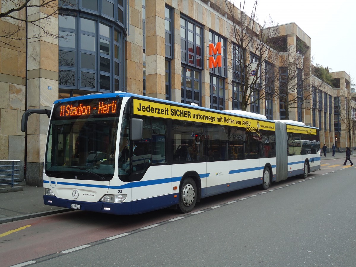 (137'974) - ZVB Zug - Nr. 28/ZG 88'028 - Mercedes am 6. Mrz 2012 in Zug, Metalli