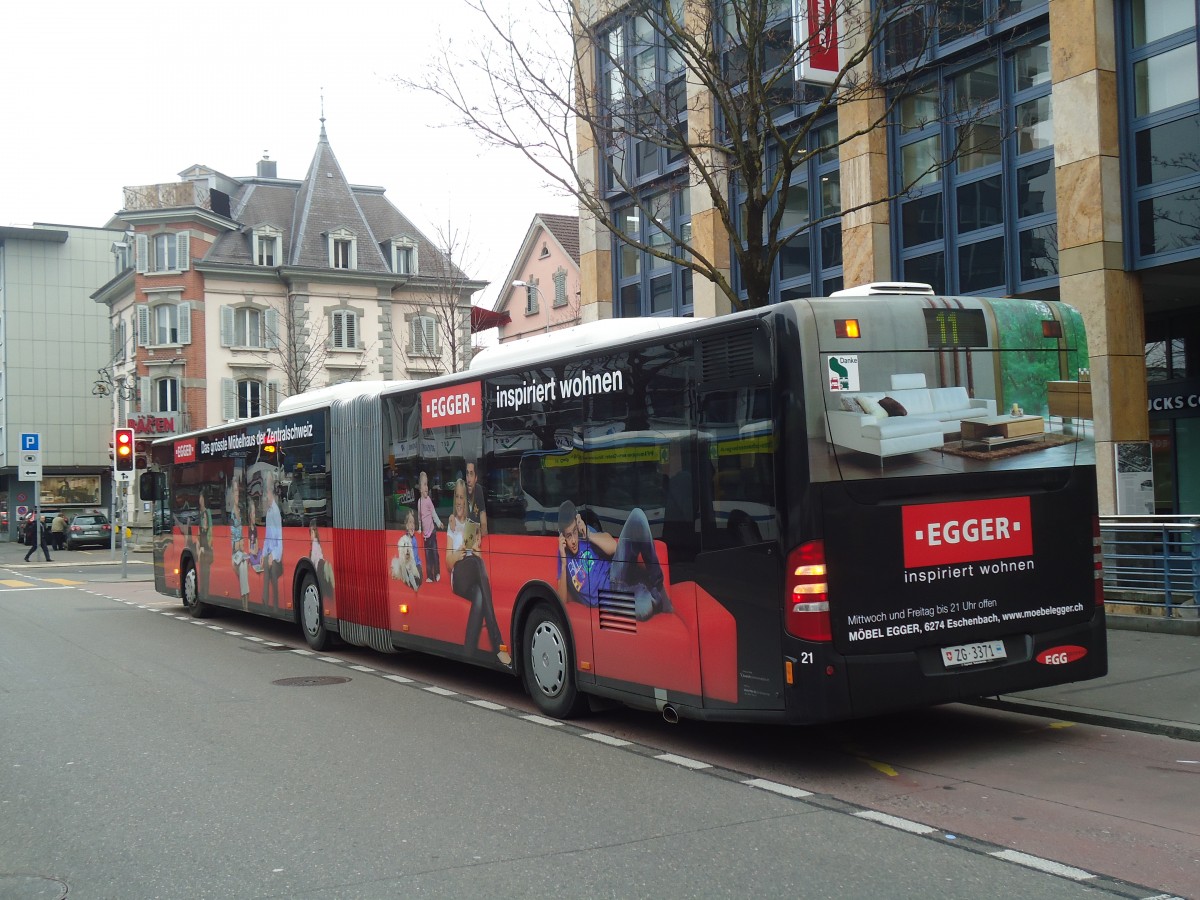 (137'989) - ZVB Zug - Nr. 21/ZG 3371 - Mercedes am 6. Mrz 2012 in Zug, Metalli