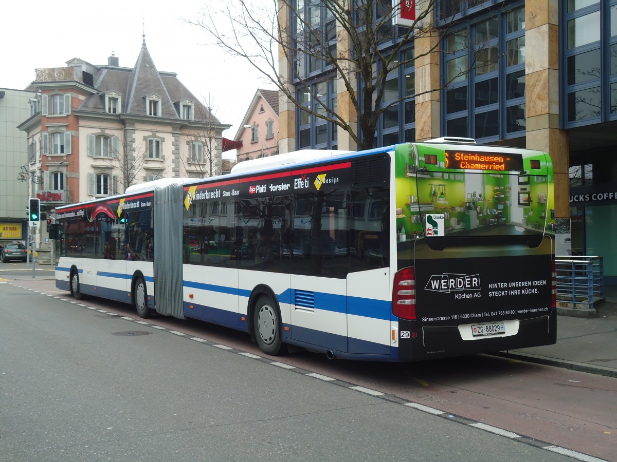 (138'003) - ZVB Zug - Nr. 29/ZG 88'029 - Mercedes am 6. Mrz 2012 in Zug, Metalli