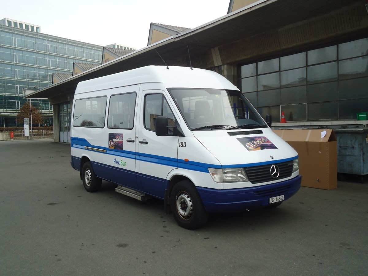 (138'040) - ZVB Zug - Nr. 183/ZG 14'340 - Mercedes (ex Nr. 126) am 6. Mrz 2012 in Zug, Garage