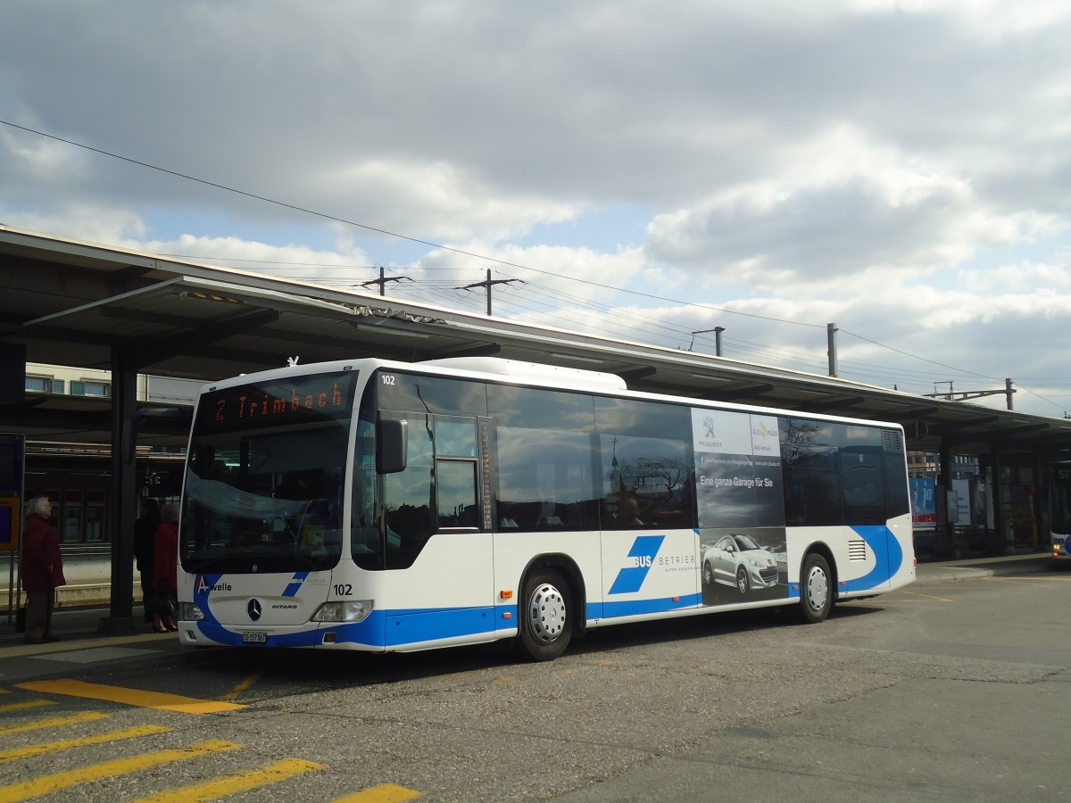 (138'111) - BOGG Wangen b.O. - Nr. 102/SO 157'067 - Mercedes am 6. Mrz 2012 beim Bahnhof Olten