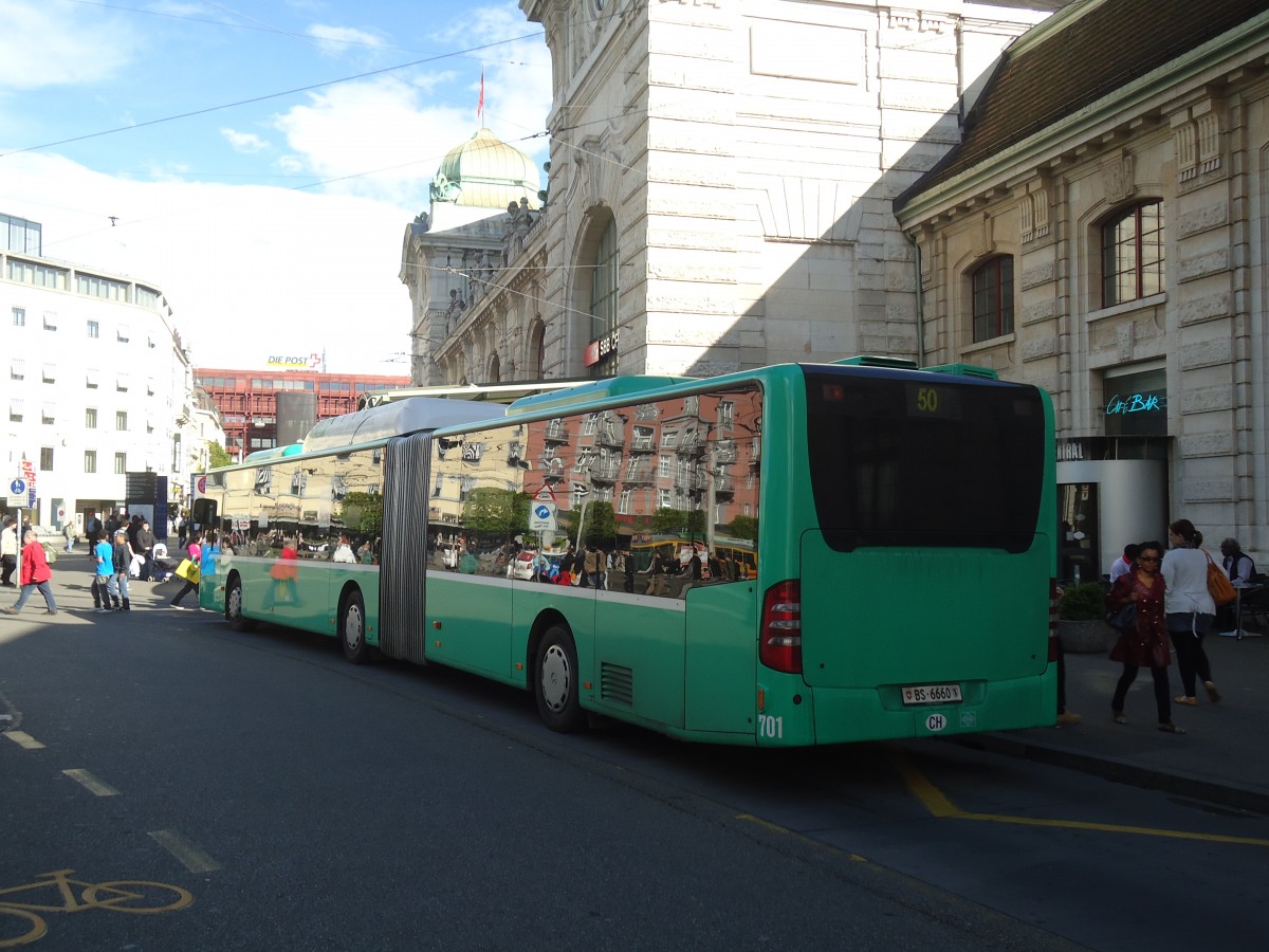 (138'708) - BVB Basel - Nr. 701/BS 6660 - Mercedes am 6. Mai 2012 beim Bahnhof Basel