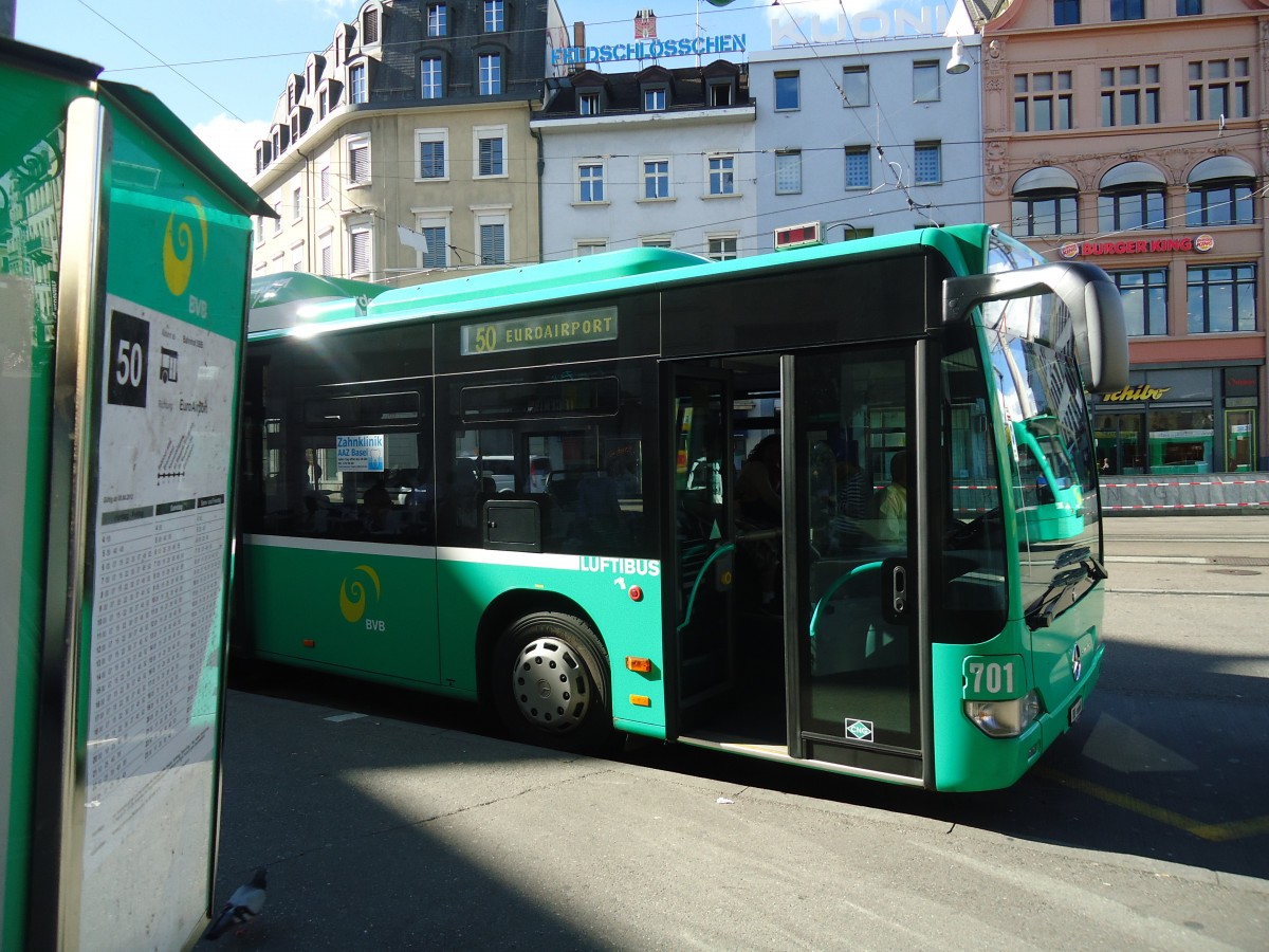 (138'710) - BVB Basel - Nr. 701/BS 6660 - Mercedes am 6. Mai 2012 beim Bahnhof Basel (Teilaufnahme)