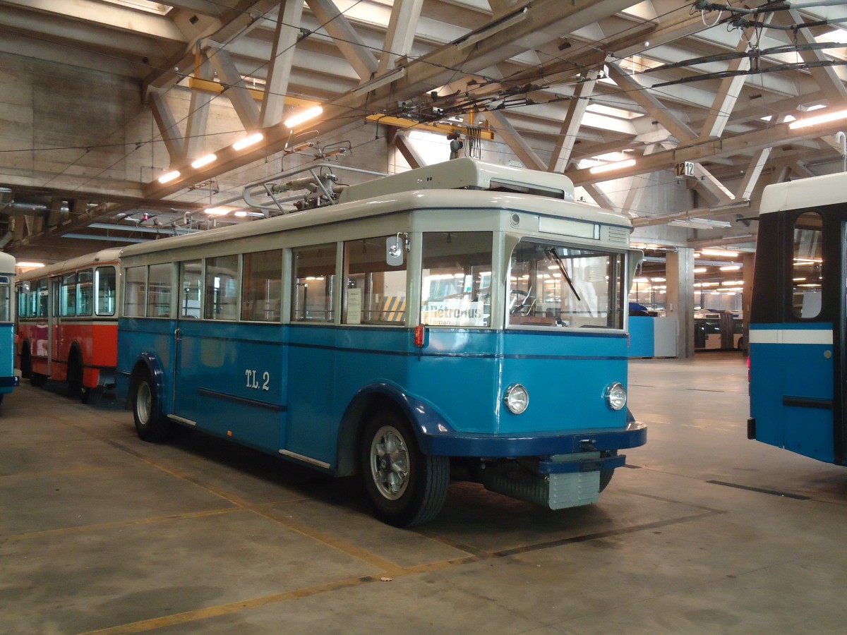 (138'787) - TL Lausanne (Rtrobus) - Nr. 2 - FBW/Eggli Trolleybus (ex Nr. 3) am 13. Mai 2012 in Lausanne, Dpt Borde