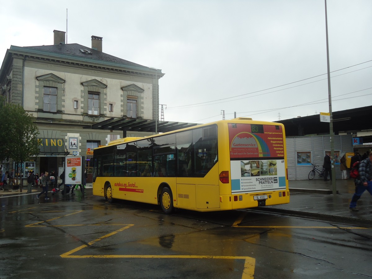 (138'851) - AAGL Liestal - Nr. 69/BL 6102 - Mercedes am 16. Mai 2012 beim Bahnhof Liestal