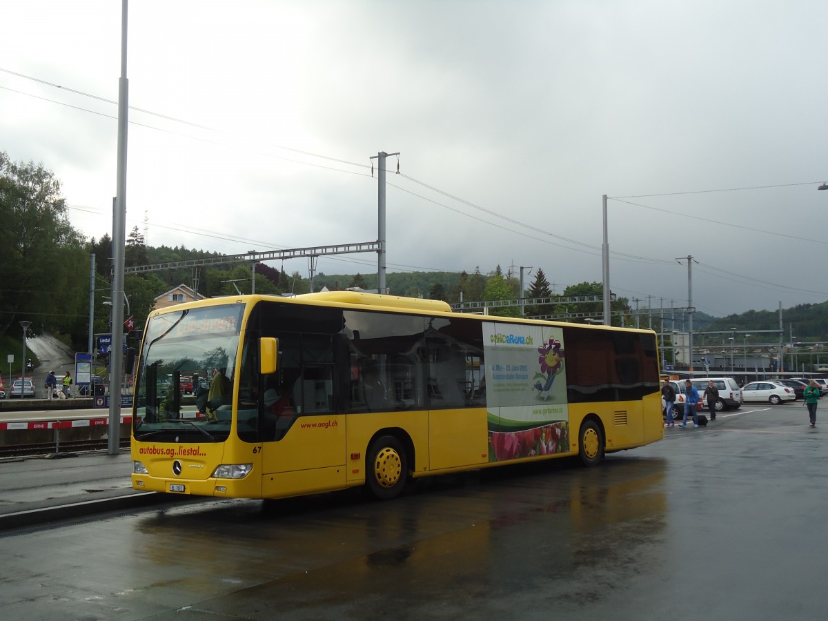 (138'867) - AAGL Liestal - Nr. 67/BL 7693 - Mercedes am 16. Mai 2012 beim Bahnhof Liestal