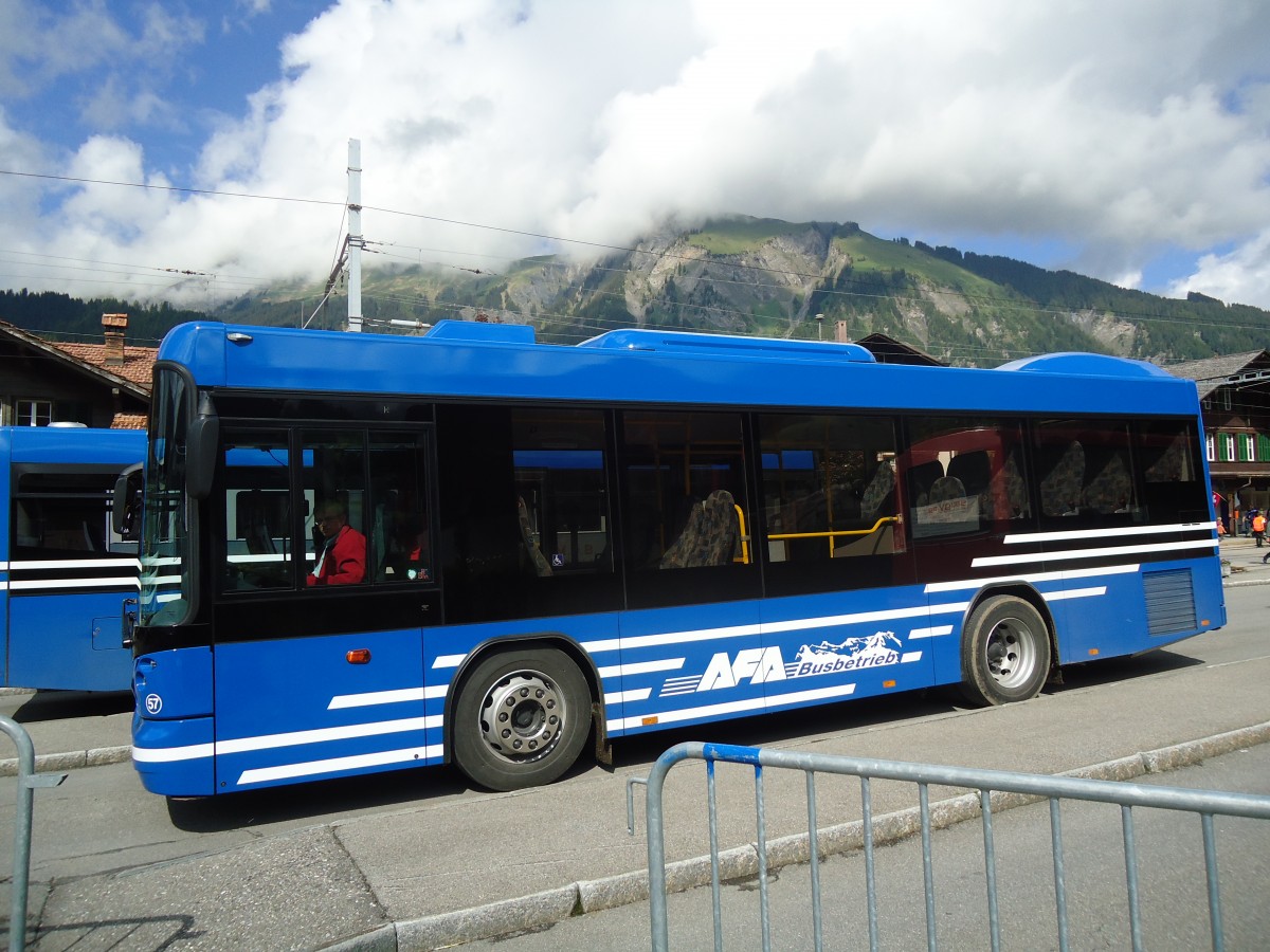 (139'338) - AFA Adelboden - Nr. 57/BE 272'798 - Scania/Hess am 10. Juni 2012 beim Bahnhof Lenk