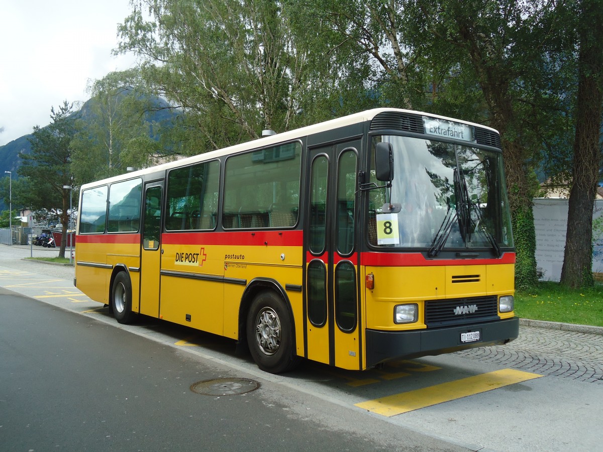 (139'443) - Marchetti, Airolo - TI 112'088 - NAW/Hess (ex PostAuto Bern; ex AVG Meiringen Nr. 66; ex P 24'452) am 11. Juni 2012 beim Bahnhof Flelen