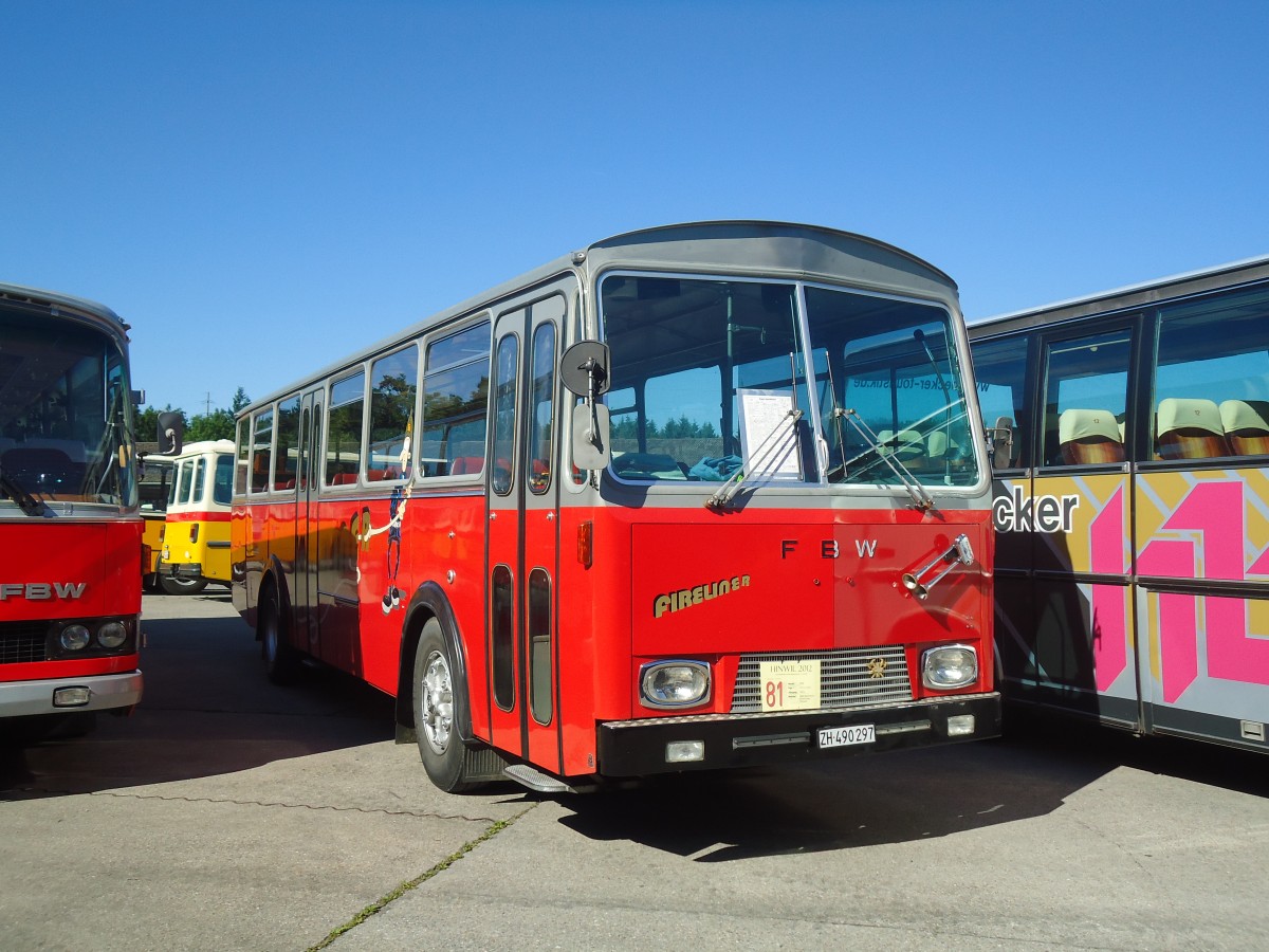 (139'488) - Weidmann, Greifensee - ZH 490'297 - FBW/Tscher (ex VZO Grningen Nr. 30) am 16. Juni 2012 in Hinwil, AMP