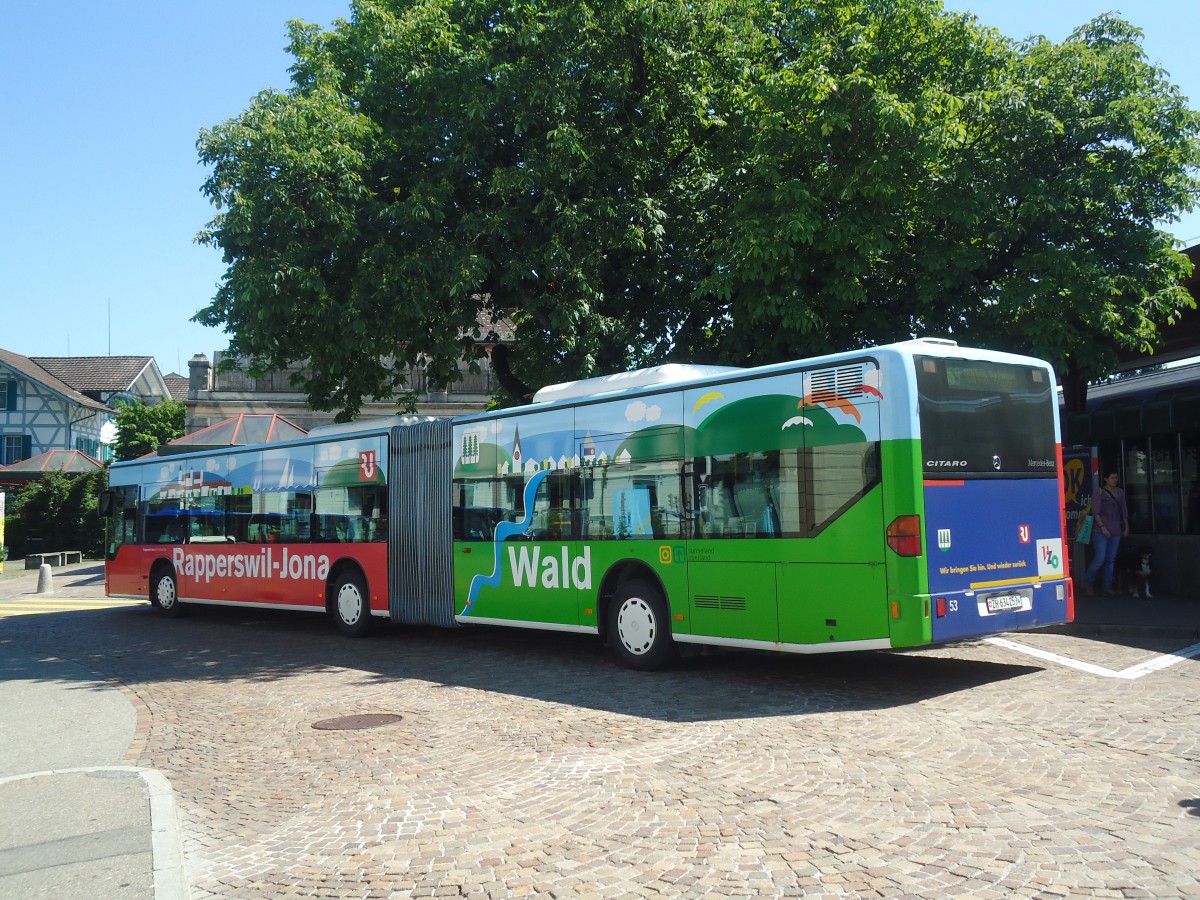 (139'809) - VZO Grningen - Nr. 53/ZH 634'253 - Mercedes am 16. Juni 2012 beim Bahnhof Wetzikon