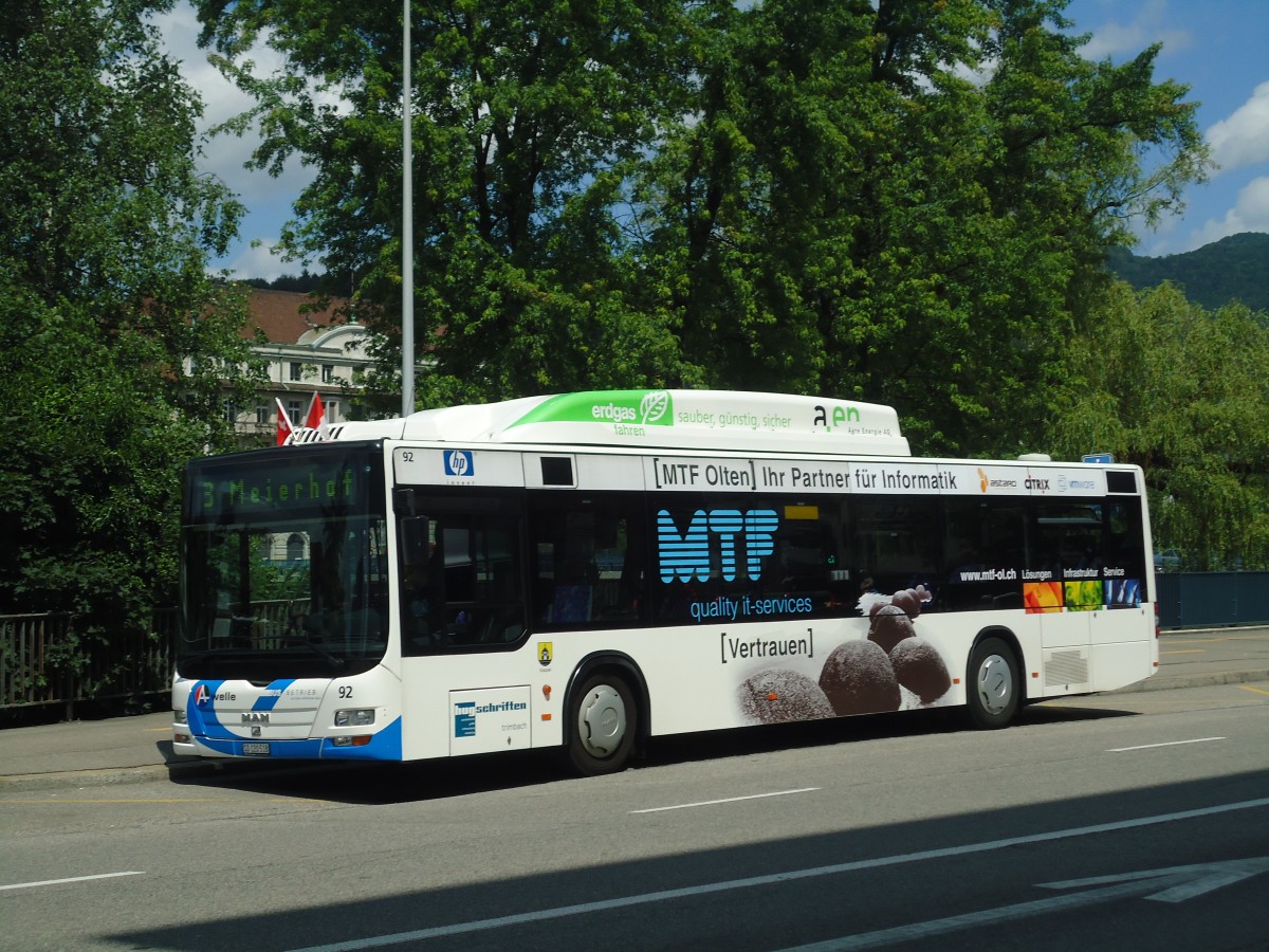 (139'935) - BOGG Wangen b.O. - Nr. 92/SO 120'518 - MAN am 23. Juni 2012 beim Bahnhof Olten