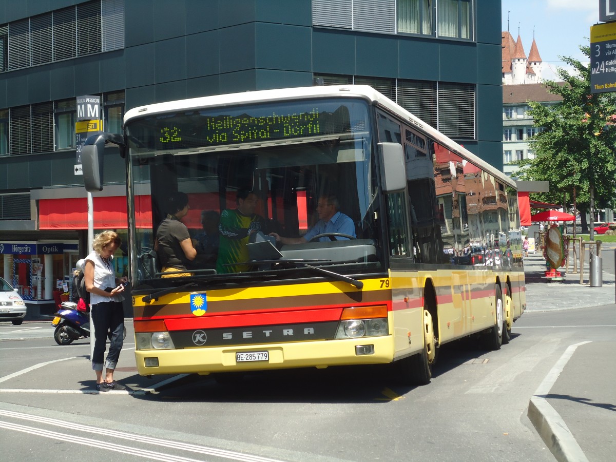 (139'946) - STI Thun - Nr. 79/BE 285'779 - Setra am 23. Juni 2012 beim Bahnhof Thun